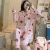 Apparel Adorable Kawaii Strawberry Pajamas Set