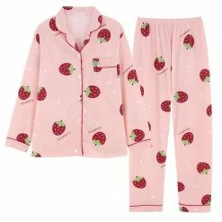 Apparel Adorable Kawaii Strawberry Pajamas Set