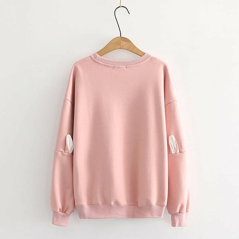 Apparel Adorable Smiley Japanese Bunny Sweatshirt 5 Apparel Adorable Smiley Japanese Bunny Sweatshirt