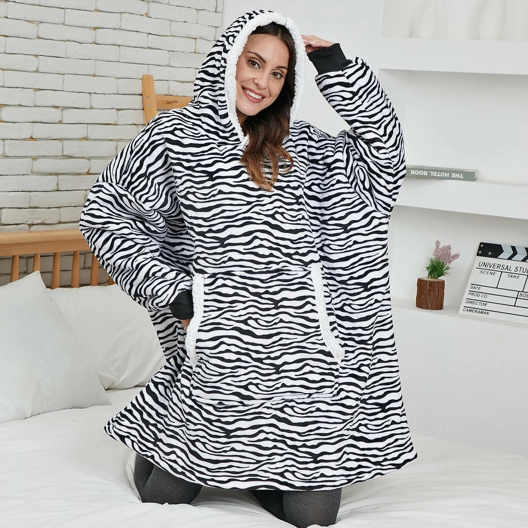 Apparel Animal Kingdom Zebra Leopard Tiger Oversized Thick Blanket Hoodie 6 Apparel Animal Kingdom Zebra Leopard Tiger Oversized Thick Blanket Hoodie