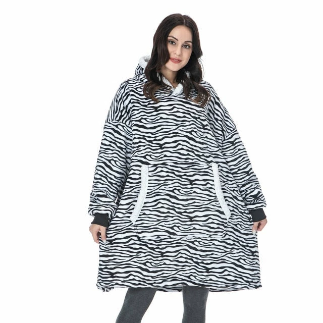 Apparel Animal Kingdom Zebra Leopard Tiger Oversized Thick Blanket Hoodie 8 Apparel Animal Kingdom Zebra Leopard Tiger Oversized Thick Blanket Hoodie