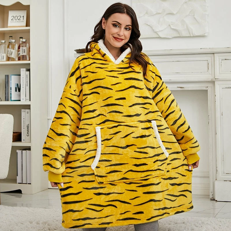 Apparel Animal Kingdom Zebra Leopard Tiger Oversized Thick Blanket Hoodie 3 Apparel Animal Kingdom Zebra Leopard Tiger Oversized Thick Blanket Hoodie