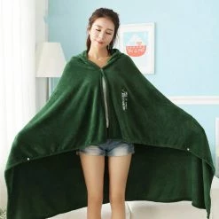 Apparel Home & Pets Attack On Titan Emerald Green Hoodie Blanket