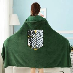 Apparel Home & Pets Attack On Titan Emerald Green Hoodie Blanket