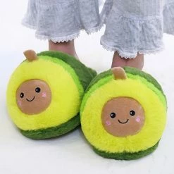 Apparel Avocado Plush Slippers Food & Drinks