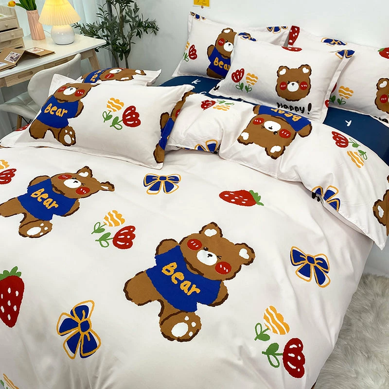 Home Decor Bear And Strawberry White Navy Bedding Set 8 Home Decor Bear And Strawberry White Navy Bedding Set