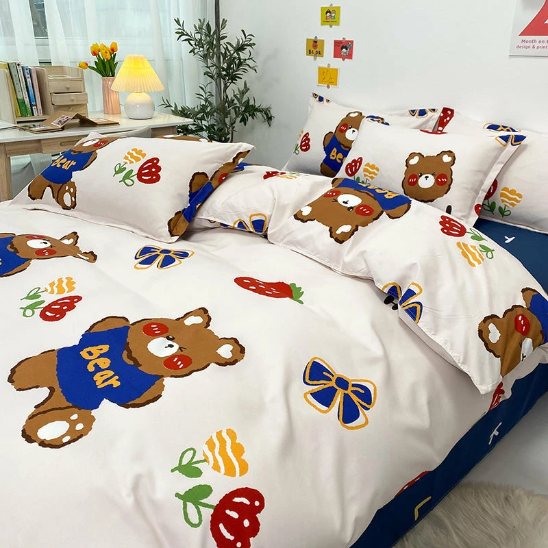 Home Decor Bear And Strawberry White Navy Bedding Set 6 Home Decor Bear And Strawberry White Navy Bedding Set