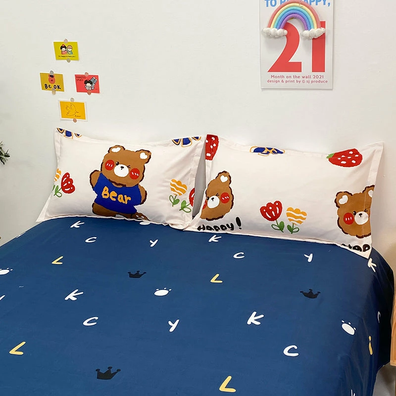 Home Decor Bear And Strawberry White Navy Bedding Set 7 Home Decor Bear And Strawberry White Navy Bedding Set