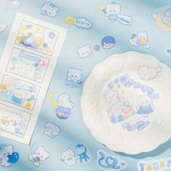Accessories Stationery Blue Bear Night Time Stickers Set