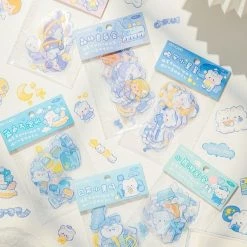 Accessories Stationery Blue Bear Night Time Stickers Set