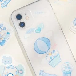 Accessories Stationery Blue Bear Night Time Stickers Set