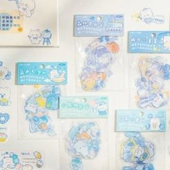 Accessories Stationery Blue Bear Night Time Stickers Set