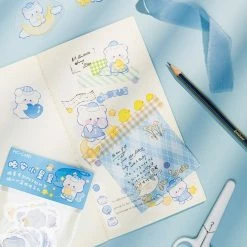 Accessories Stationery Blue Bear Night Time Stickers Set