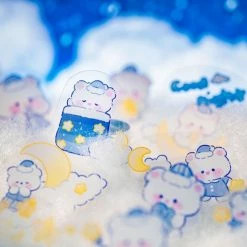Accessories Stationery Blue Bear Night Time Stickers Set