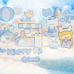 Accessories Stationery Blue Bear Night Time Stickers Set