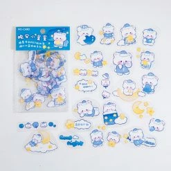 Accessories Stationery Blue Bear Night Time Stickers Set