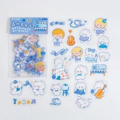 Accessories Stationery Blue Bear Night Time Stickers Set