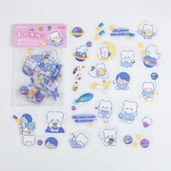 Accessories Stationery Blue Bear Night Time Stickers Set