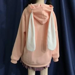 Apparel Blue & Pink Bunny Ears Zip-through Hoodie