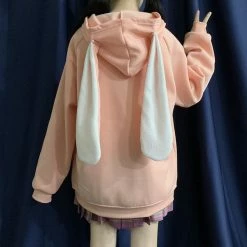 Apparel Blue & Pink Bunny Ears Zip-through Hoodie