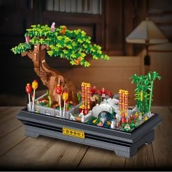 Build It Bonsai Bamboo Tree Lake Scene Nano Building Set