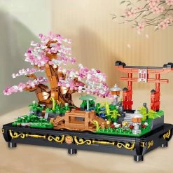 Build It Bonsai Cherry Blossom Sakura Shrine Nano Building Sets