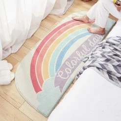 Home Decor Bright Rainbow Printed Bedroom Rugs