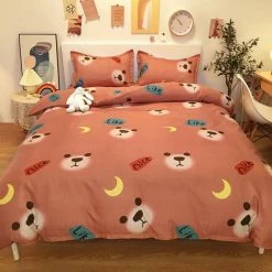 Home Decor Home & Pets Brown Bear Face Bedding Set
