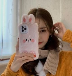 Accessories Brown Bear & Pink Rabbit Friends Plush IPhone Case 18 Accessories Brown Bear & Pink Rabbit Friends Plush IPhone Case
