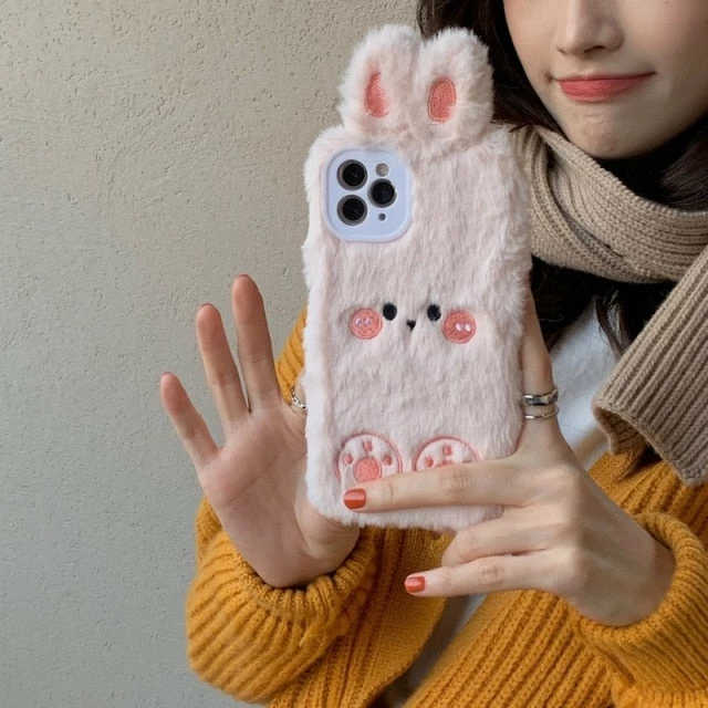 Accessories Brown Bear & Pink Rabbit Friends Plush IPhone Case 6 Accessories Brown Bear & Pink Rabbit Friends Plush IPhone Case