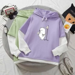 Apparel Bubble Tea Bear Half-Sleeve Hoodie