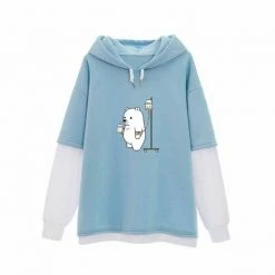 Apparel Bubble Tea Bear Half-Sleeve Hoodie