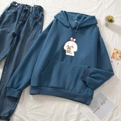 Apparel Bunny & Bubble Tea Part-Cotton Hoodie