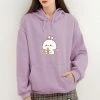 Apparel Kawaii White Bunny & Carrot Part-Cotton Hoodie