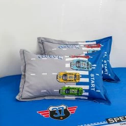 Home Decor Buzz Whizz Car Cartoon Cotton Fitted Sheet