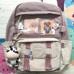 Apparel Canvas Kekemi Bear Friends Backpack With Cow Keychain