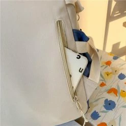 Apparel Canvas Kekemi Bear Friends Backpack With Cow Keychain