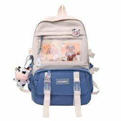 Apparel Canvas Kekemi Bear Friends Backpack With Cow Keychain