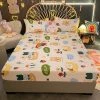 Home Decor Cartoon Bunny Bear 100% Cotton Fitted Bedsheet Home & Pets