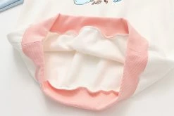 Apparel Rugs & Mats Cartoon Bunny Eating Carrots Pastel Three-Tone Cotton Sweatshirt