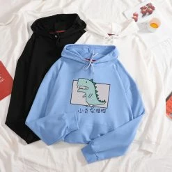 Apparel Cartoon Dinosaur Square Cotton Hoodie