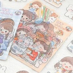 Accessories Stationery Cartoon Girl And Besties Stickers Set