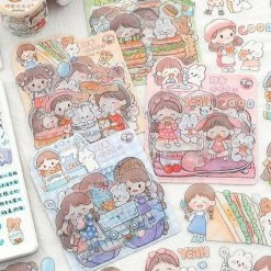 Accessories Stationery Cartoon Girl And Besties Stickers Set