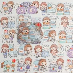 Accessories Stationery Cartoon Girl And Besties Stickers Set