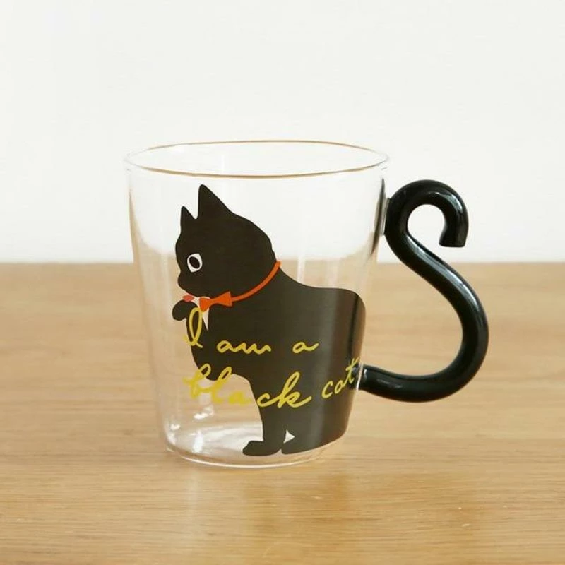 Home Decor Home & Pets Cat Glass Cup With Cute Cat Tail Handle And Silver Spoon 4 Home Decor Home & Pets Cat Glass Cup With Cute Cat Tail Handle And Silver Spoon