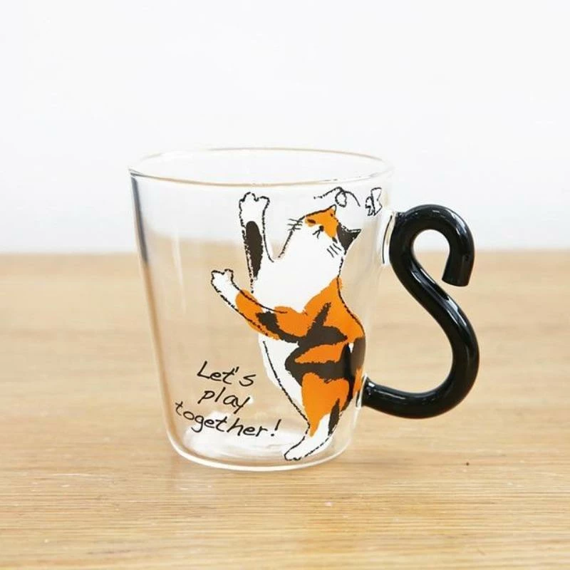 Home Decor Home & Pets Cat Glass Cup With Cute Cat Tail Handle And Silver Spoon 5 Home Decor Home & Pets Cat Glass Cup With Cute Cat Tail Handle And Silver Spoon