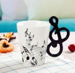 Home Decor Ceramic Guitar-Inspired Musical Energy Mugs