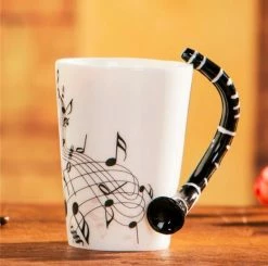 Home Decor Ceramic Guitar-Inspired Musical Energy Mugs
