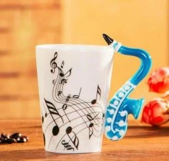 Home Decor Ceramic Guitar-Inspired Musical Energy Mugs
