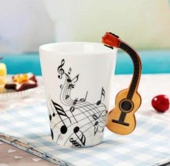 Home Decor Ceramic Guitar-Inspired Musical Energy Mugs